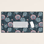 Dark Floral Elegance Desk Mat Gallery Image 1