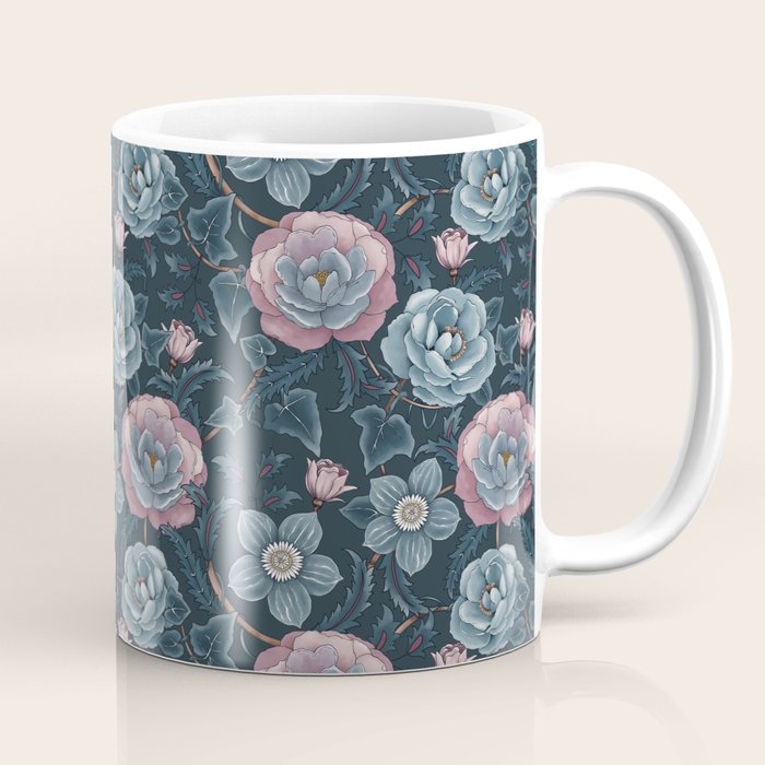 Dark Floral Elegance Coffee Mug Gallery Image 1