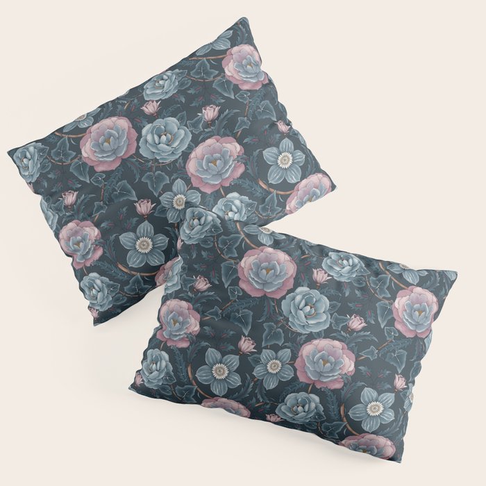 Dark Floral Elegance Pillow Sham Gallery Image 3