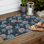 Dark Floral Elegance Outdoor Rug Gallery Image 2