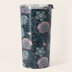 Dark Floral Elegance Travel Mug Gallery Image 2