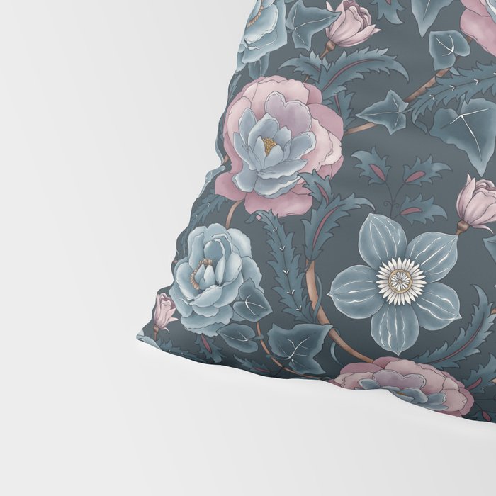 Dark Floral Elegance Pillow Sham Gallery Image 4