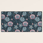 Dark Floral Elegance Desk Mat Gallery Image 3