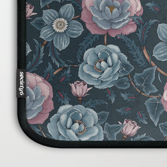Dark Floral Elegance Laptop Sleeve Gallery Image 3