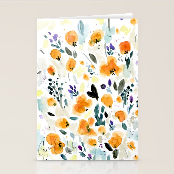 Cali Poppies + wild flowers Stationery Card Gallery Image 2
