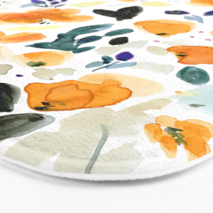 Cali Poppies + wild flowers Bath Mat Gallery Image 3