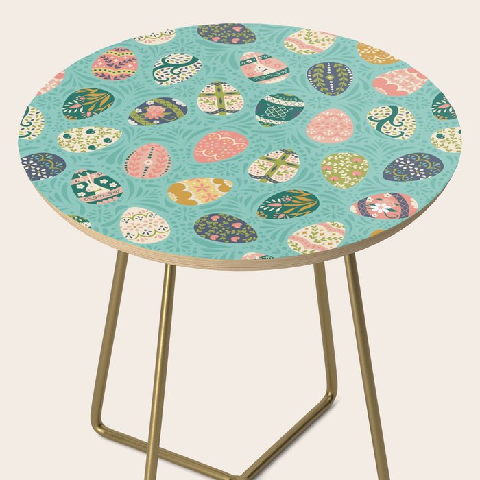 Floral Easter Eggs - Aqua Side Table Gallery Image 2