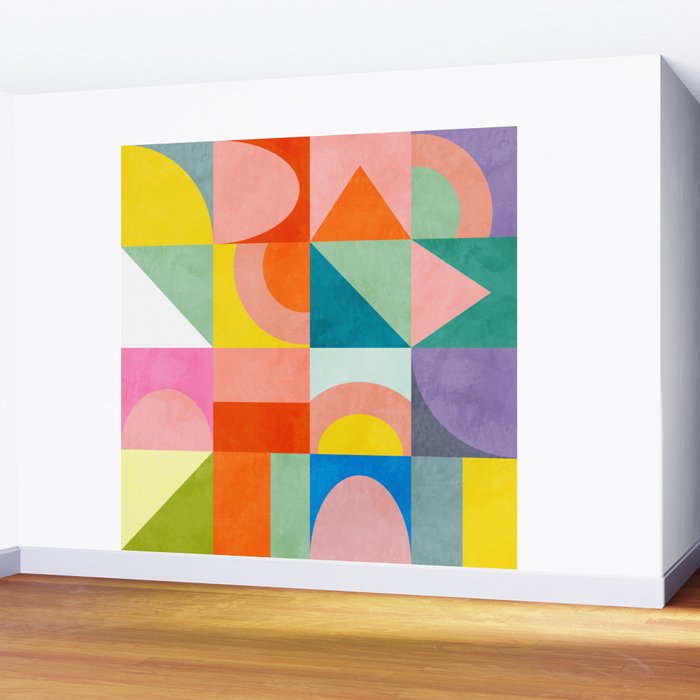mid mod summer checkers Wall Mural Gallery Image 2