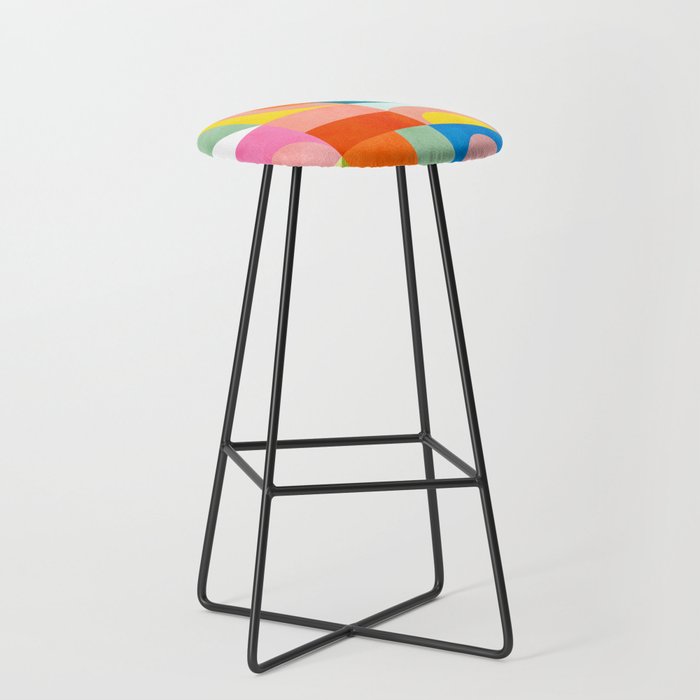 mid mod summer checkers Stool Gallery Image 1