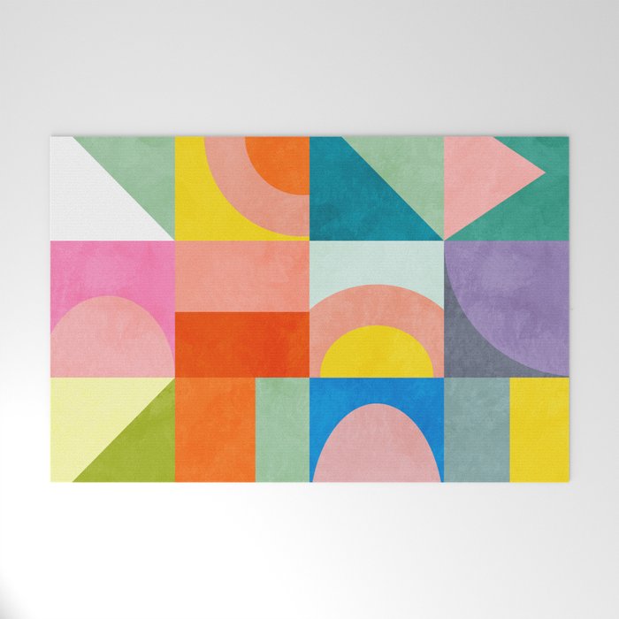 mid mod summer checkers Welcome Mat Gallery Image 1