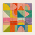 mid mod summer checkers Wood Wall Art Gallery Image 1