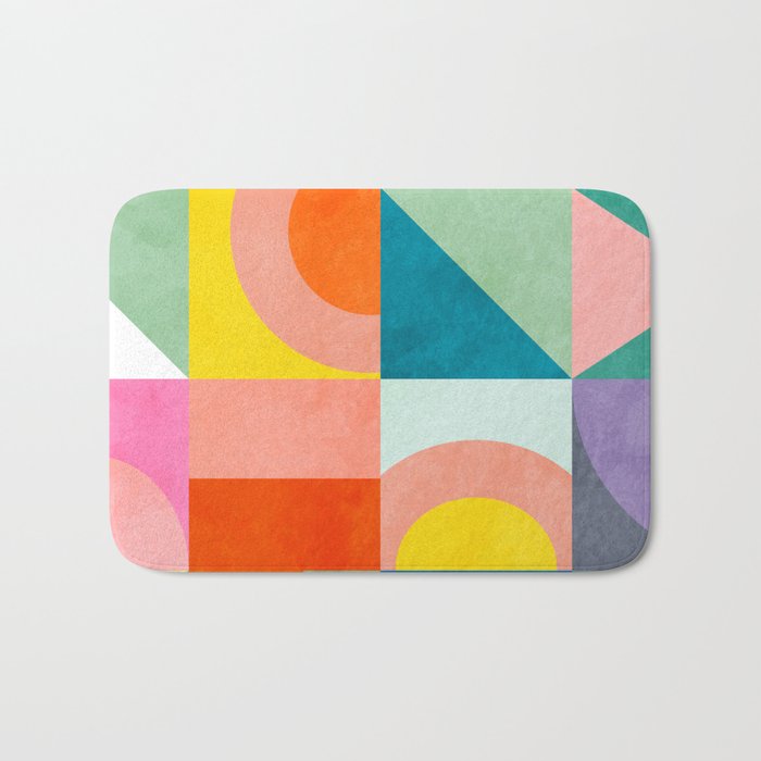 mid mod summer checkers Bath Mat Gallery Image 1