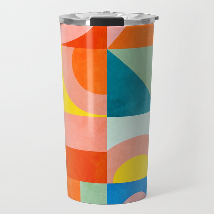 mid mod summer checkers Travel Mug Gallery Image 1