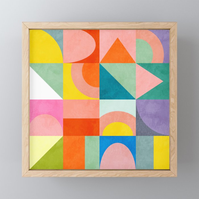 mid mod summer checkers Mini Art Print Gallery Image 1