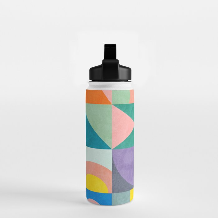 mid mod summer checkers Water Bottle Gallery Image 2