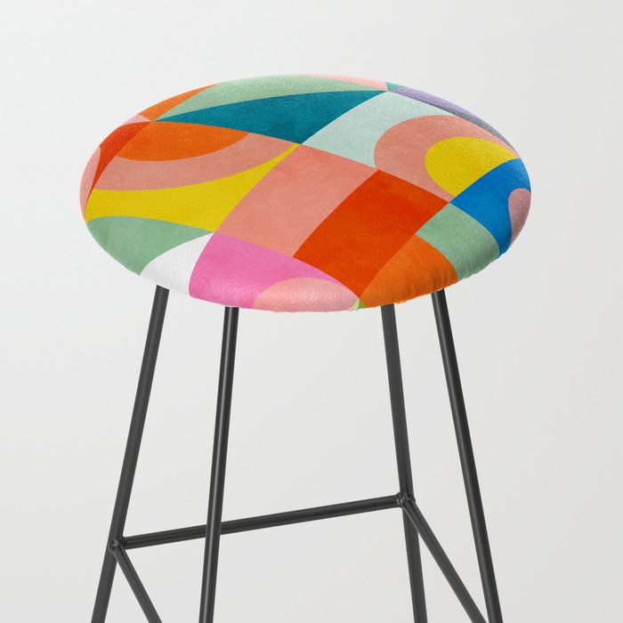 mid mod summer checkers Stool Gallery Image 2