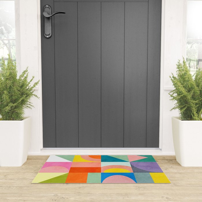 mid mod summer checkers Welcome Mat Gallery Image 3