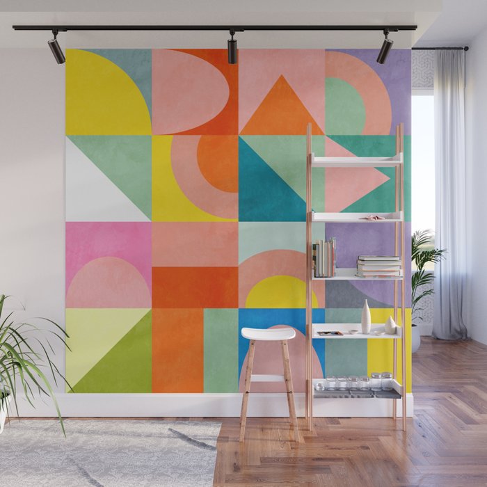 mid mod summer checkers Wall Mural Gallery Image 1