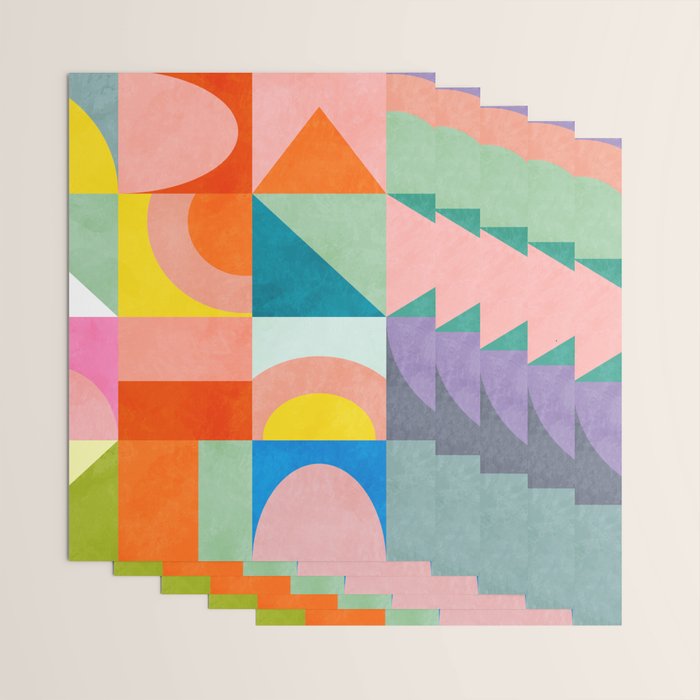 mid mod summer checkers Wrapping Paper Gallery Image 3