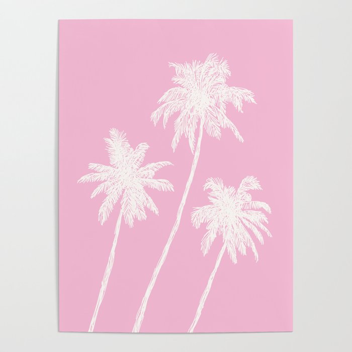 Pink Palm Trees Poster Gallery Image 1