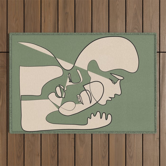 Abstract Faces 7 Outdoor Rug Gallery Image 1