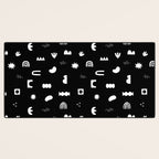 Black and white abstract organic shape pattern Desk Mat Gallery Image 3