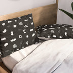 Black and white abstract organic shape pattern Pillow Sham Gallery Image 2