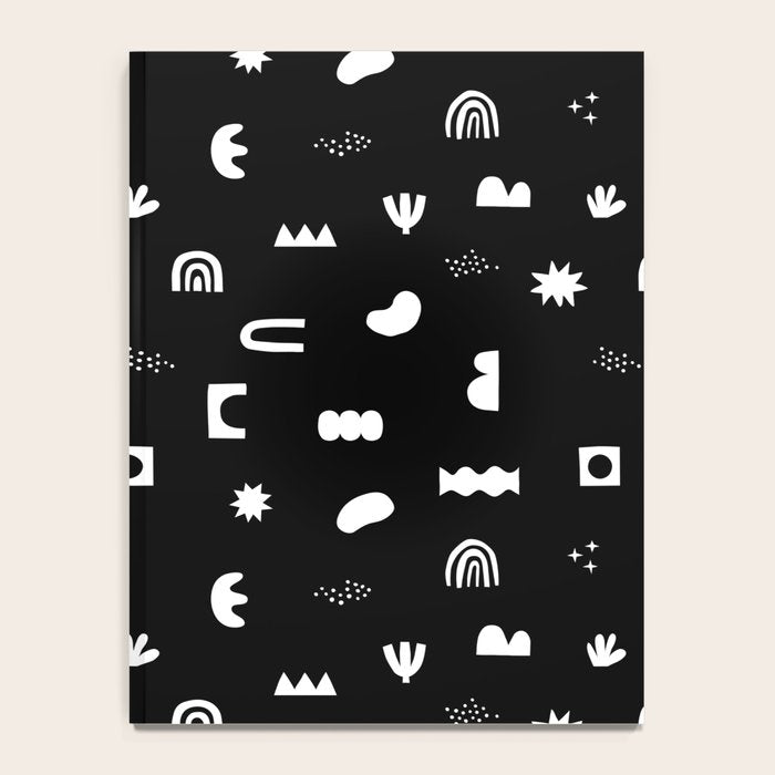 Black and white abstract organic shape pattern Notebook Gallery Image 4