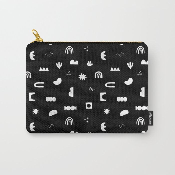 Black and white abstract organic shape pattern Carry All Pouch Gallery Image 1