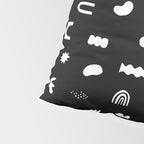 Black and white abstract organic shape pattern Pillow Sham Gallery Image 4