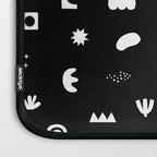 Black and white abstract organic shape pattern Laptop Sleeve Gallery Image 3