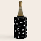 Black and white abstract organic shape pattern Wine Chiller Gallery Image 2