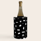 Black and white abstract organic shape pattern Wine Chiller Gallery Image 3