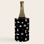 Black and white abstract organic shape pattern Wine Chiller Gallery Image 1