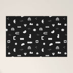 Black and white abstract organic shape pattern Welcome Mat Gallery Image 1