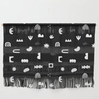 Black and white abstract organic shape pattern Wall Hanging Gallery Image 1
