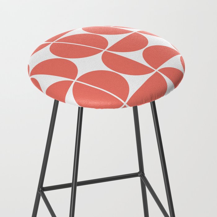 Mid Century Modern Geometric 04 Living Coral Stool Gallery Image 2