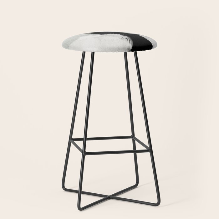 brush stroke black white painted Stool Gallery Image 1