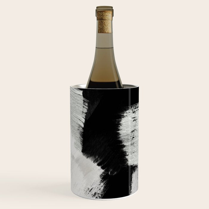 brush stroke black white painted Wine Chiller Gallery Image 1