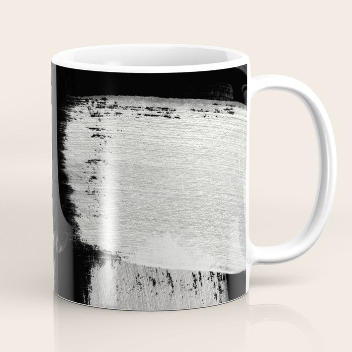 brush stroke black white painted Coffee Mug Gallery Image 1
