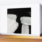 brush stroke black white painted Wall Mural Gallery Image 2