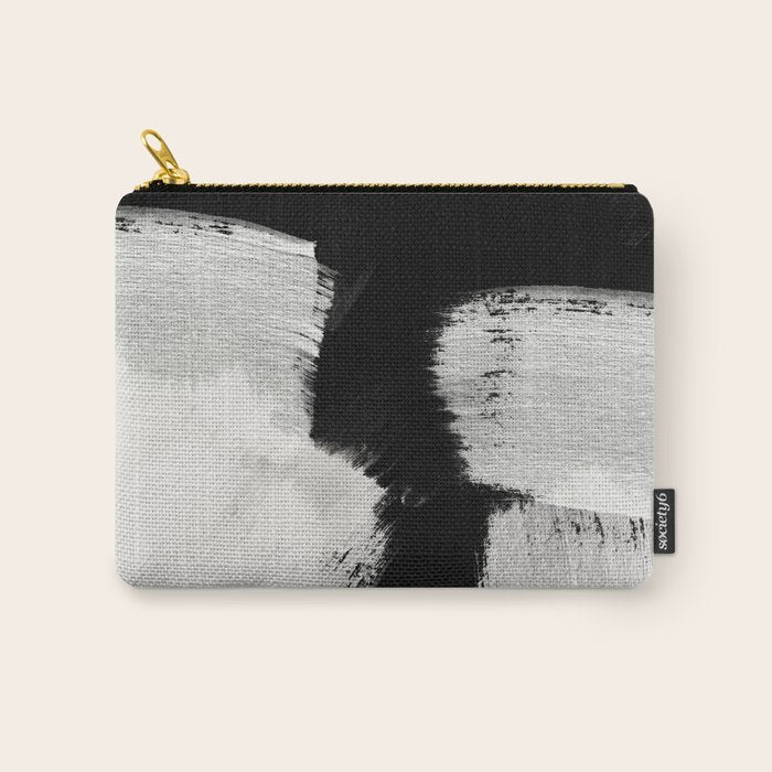 brush stroke black white painted Carry All Pouch Gallery Image 1