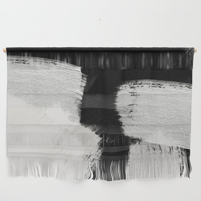 brush stroke black white painted Wall Hanging Gallery Image 1