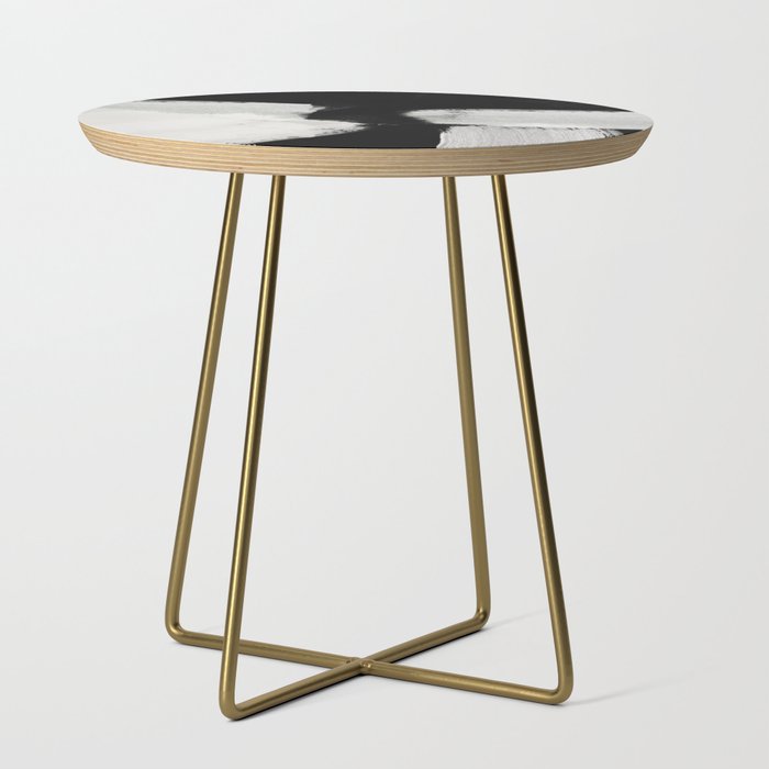brush stroke black white painted Side Table Gallery Image 1