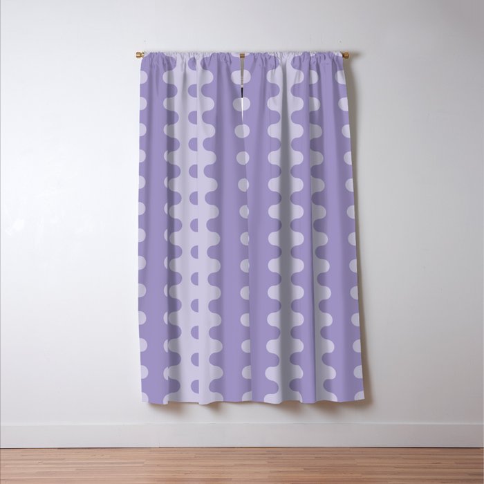 Purple Ogee A-Go-Go Vertical Stripes Pop Pattern in Lavender Monochrome Window Curtain Gallery Image 3