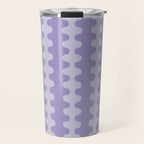 Purple Ogee A-Go-Go Vertical Stripes Pop Pattern in Lavender Monochrome Travel Mug Gallery Image 1