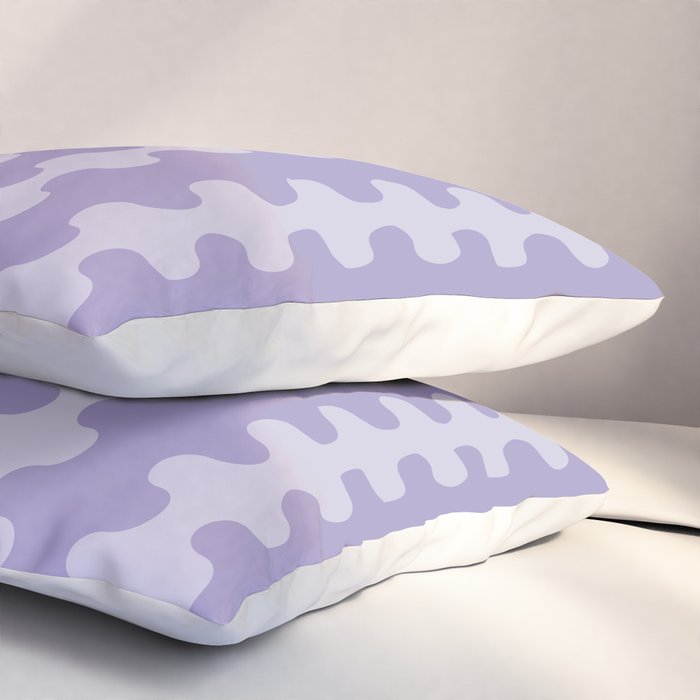 Purple Ogee A-Go-Go Vertical Stripes Pop Pattern in Lavender Monochrome Pillow Sham Gallery Image 3