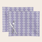 Purple Ogee A-Go-Go Vertical Stripes Pop Pattern in Lavender Monochrome Placemat Gallery Image 1