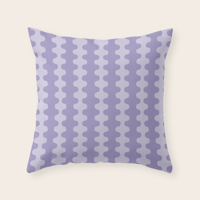 Purple Ogee A-Go-Go Vertical Stripes Pop Pattern in Lavender Monochrome Throw Pillow Gallery Image 1