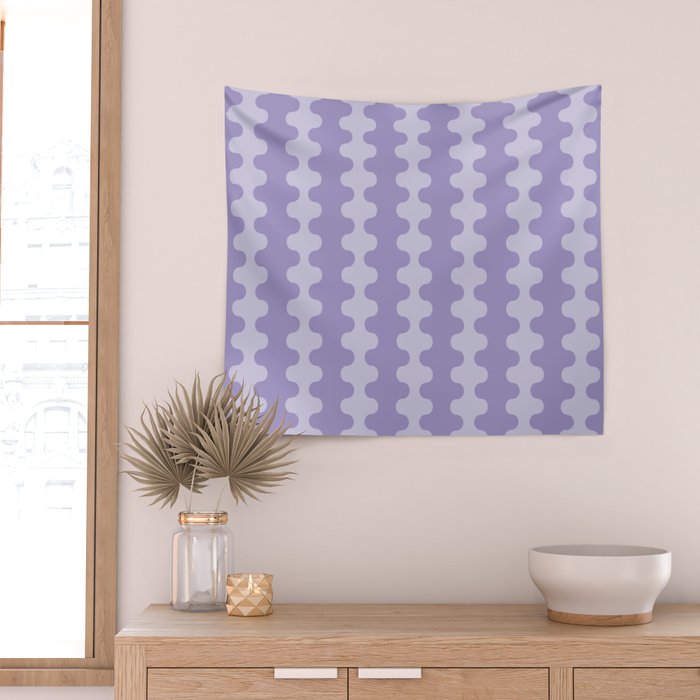 Purple Ogee A-Go-Go Vertical Stripes Pop Pattern in Lavender Monochrome Wall Tapestry Gallery Image 2